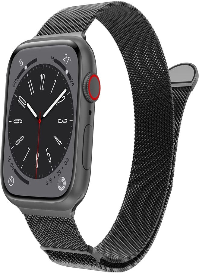 MARGE PLUS Marge Plus Compatible with Apple Watch Band Series 9, Ultra 2, SE, Ultra 8 7 6 5 4 3 2 1 38mm 40mm 41mm 42mm 44mm 45mm 49mm Women and Men, Stainless Steel Mesh Loop Magnetic Clasp Replacement for 