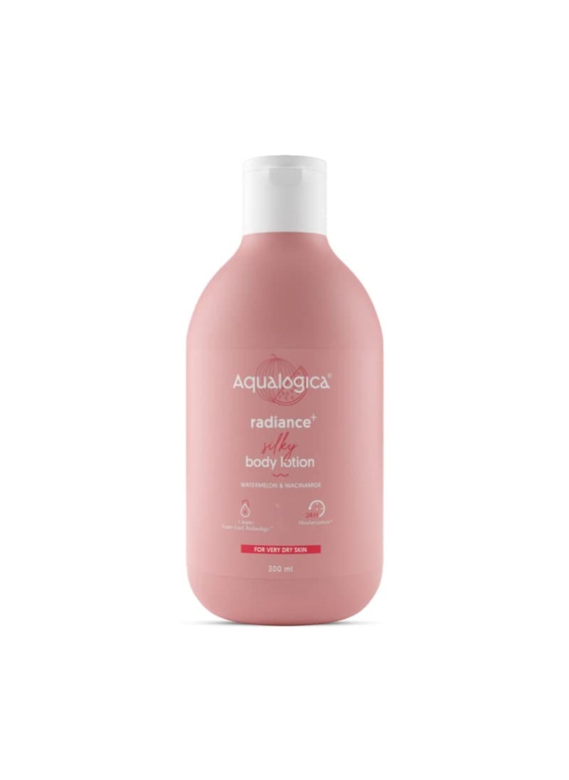 Aqualogica - Radiance Silky Body Lotion for Very Dry Skin  24Hour Deep Moisturization with Watermelon  Niacinamide  Lightweight Creamy  Fast Absorbing  1014 Fl Oz300ml - Image 1