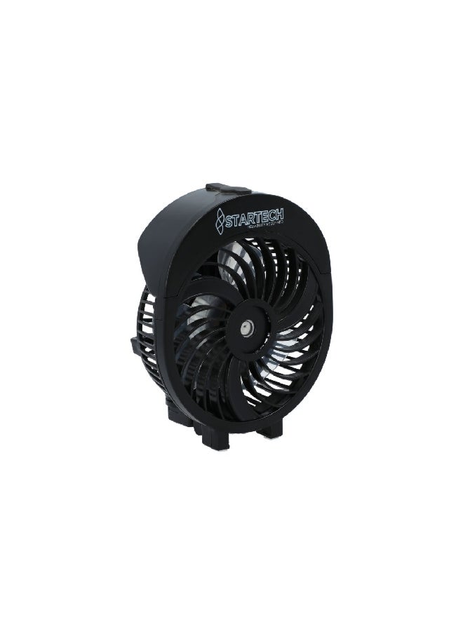 StarTech - 3.5W 3-Speed Portable Foldable Handheld Rechargeable Misting Fan with Clip Black 18 x 10 x 4.2 cm HF311 - Image 1