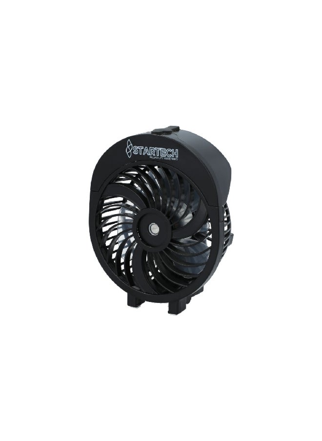 StarTech - 3.5W 3-Speed Portable Foldable Handheld Rechargeable Misting Fan with Clip Black 18 x 10 x 4.2 cm HF311 - Image 1