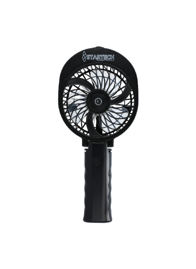 StarTech - 3.5W 3-Speed Portable Foldable Handheld Rechargeable Misting Fan with Clip Black 18 x 10 x 4.2 cm HF311 - Image 1