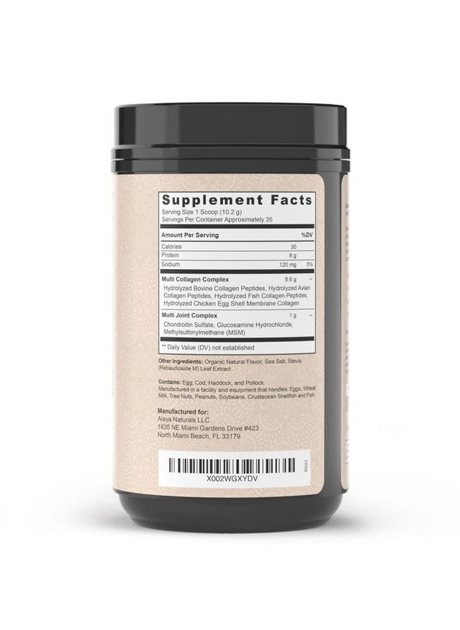 Alaya Naturals - Alaya Multi Collagen Powder Type I Ii Iii V X Hydrolyzed Collagen Peptides Protein Powder Supplement With Msm + Gc (Vanilla) - Image 1