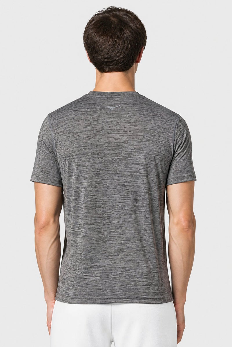 Mizuno Men Sportswear Fit Short Sleeve Training T-Shirt, Heather Grey - Image 4