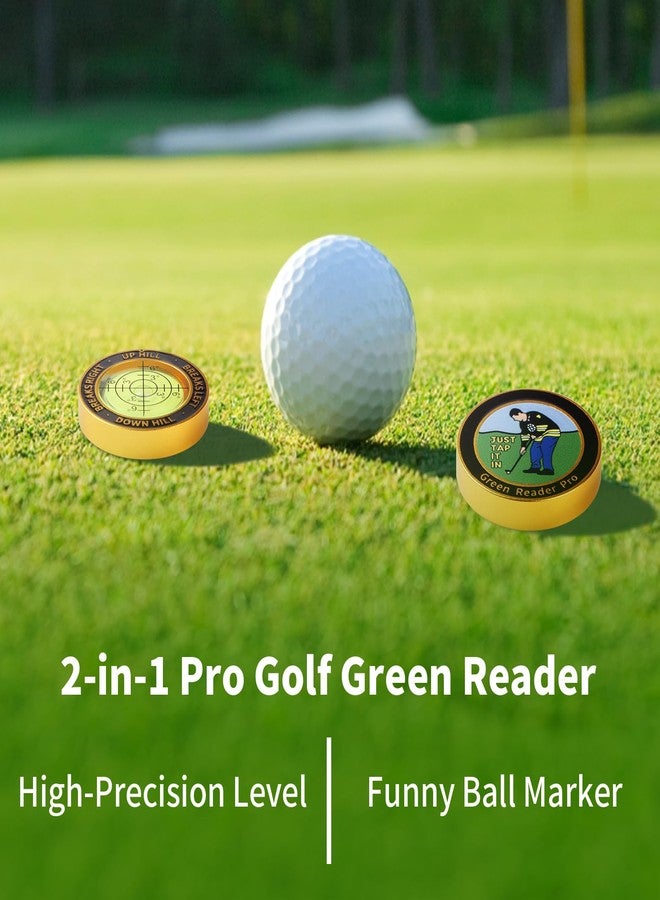 VIGLORY 2 in 1 Pro Golf Green Reader and Funny Ball Marker Bubble Level Golf Putt Training Aid Golf Accessories Gifts for Men Women(Black Green) - Image 2