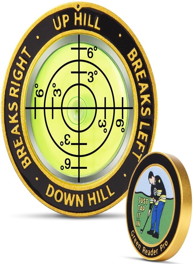 VIGLORY 2 in 1 Pro Golf Green Reader and Funny Ball Marker Bubble Level Golf Putt Training Aid Golf Accessories Gifts for Men Women(Black Green) - Image 1