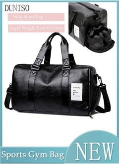 Portable Sports Gym Bag with Wet Pocket and Shoes Compartment Weekender Overnight Bag for Travel Gym Yoga Travel Duffel Bag for Men and Women Lightweight