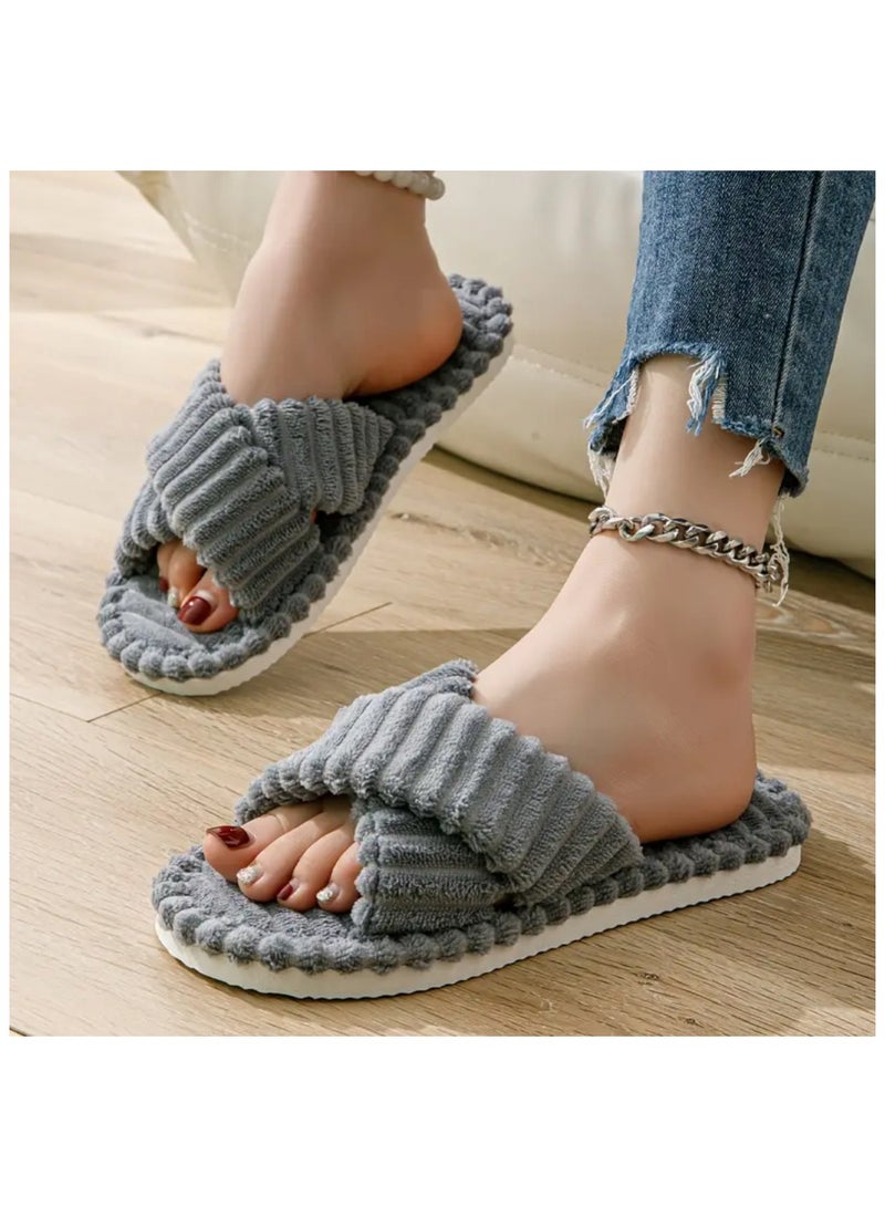 Women House Bedroom Slippers Women Indoor And Outdoor Slides Winter Slippers For Ladies  - Image 3