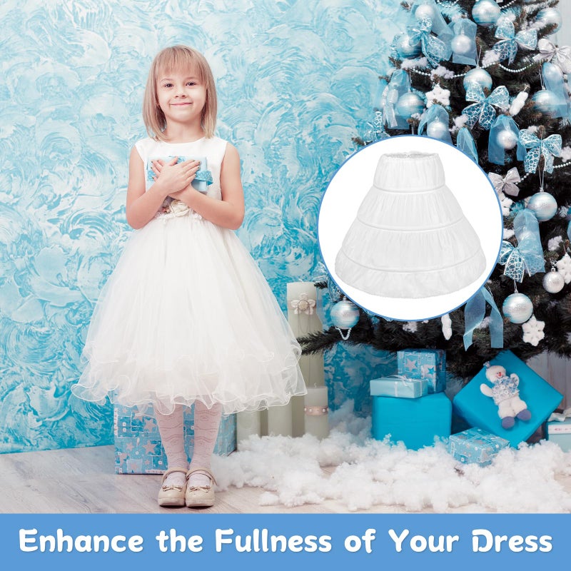 Okxiri Petticoat for Girls with 3 Hoops, Crinoline Underskirt for Girls, Lightweight Full Slip Skirt with Lace Edge for Party, Daily Dress, Promï¼ˆ55cm) - Image 5