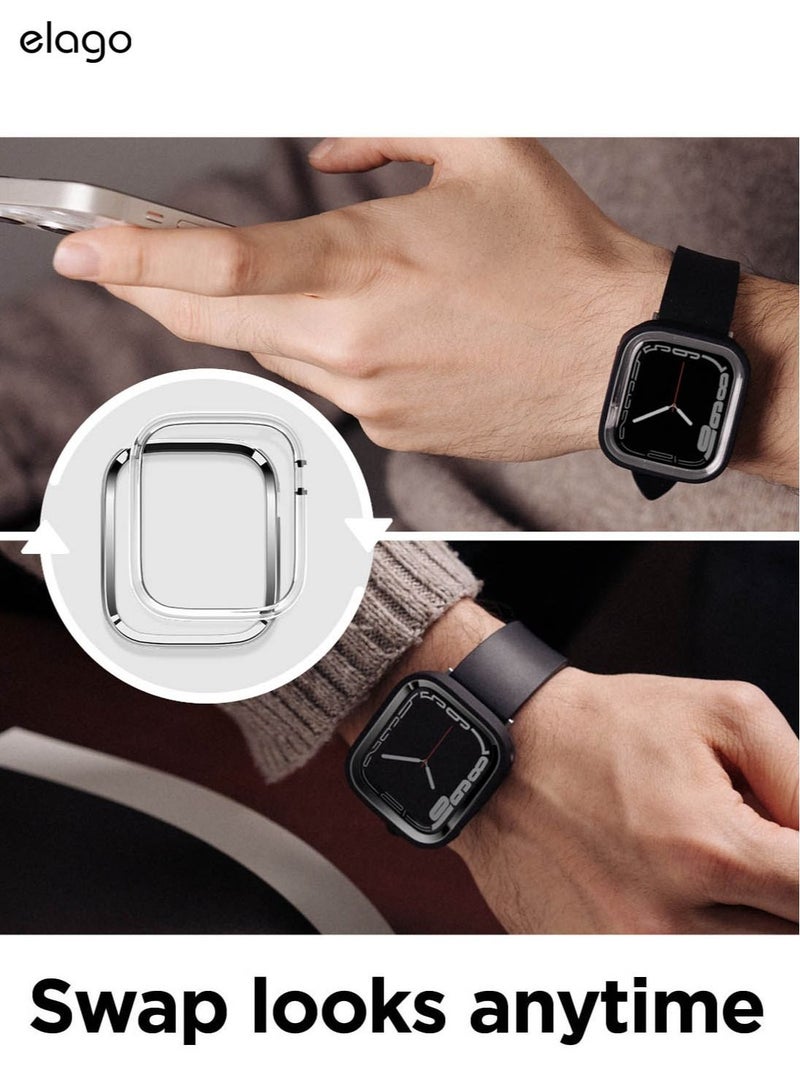 Elago Duo for Apple Watch Series 7 (41mm), Series 6/SE/5/4 (40mm) Cover Case - Black Metallic Dark Grey - Image 4