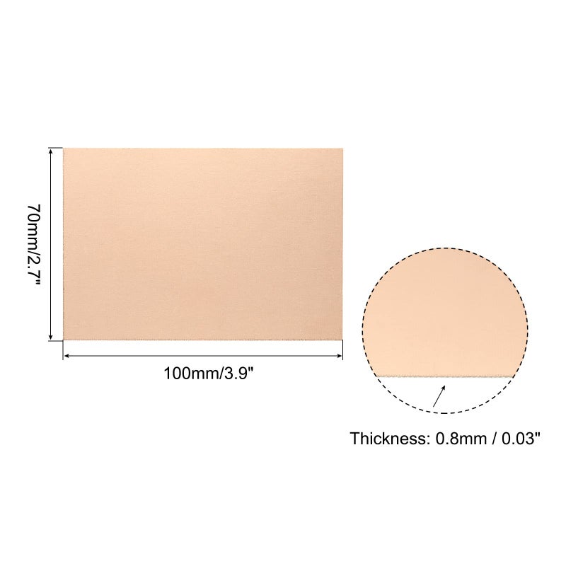 PATIKIL لوحة دائرة كهربائية مطلية بالنحاس من PATIKIL FR4 جانب واحد، 5 عبوات 100 × 70 × 0.8 مم - Image 2
