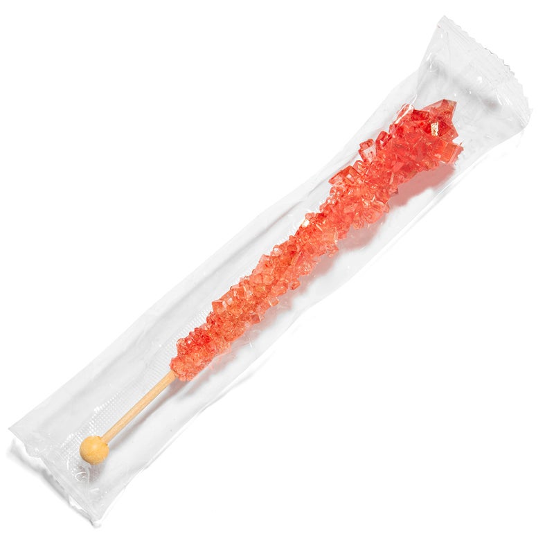 Candy Envy Red Rock Candy Sugar Sticks - Strawberry Flavored - 12 Individually Wrapped Red Candy - Image 3