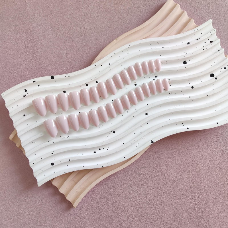 KQueenest Dusty Pink Press on Nails Short Almond - 30 Pcs Fake Nails Glue on, Thick Natural Fit Acrylic Nails, Reusable Salon Quality Stick on Nails for Women, Easy False Nails for Everyday Wear - Image 3