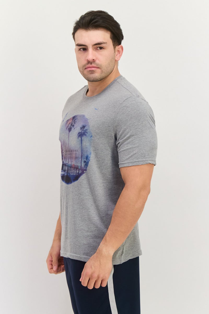 SKECHERS Men Sportswear Fit Outdoor T-Shirt, Grey  - Image 2