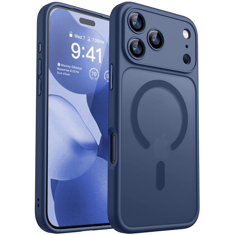 كانشن CANSHN Magnetic for iPhone 17 Pro Case(6.3"), Upgraded [Full Camera Protection] [Compatible with Magsafe] [Translucent Matte] Shockproof Protective Phone Case,Deep Blue - Image 1