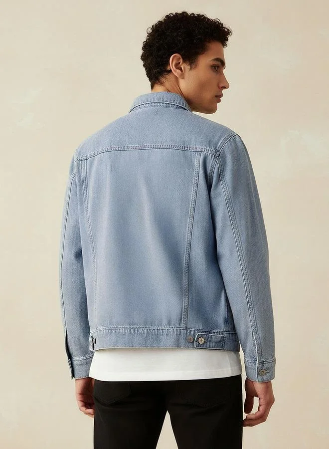 Lee Cooper BLUE Lee Cooper Men Flap Pocket Trucker Jacket for Men | Best Price UAE
