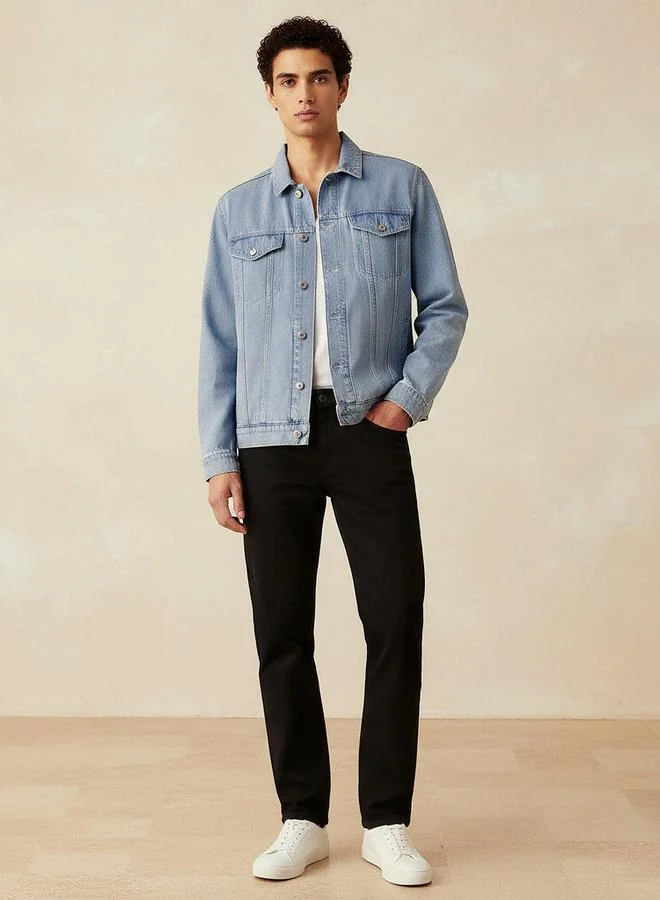Lee Cooper BLUE Lee Cooper Men Flap Pocket Trucker Jacket for Men | Best Price UAE