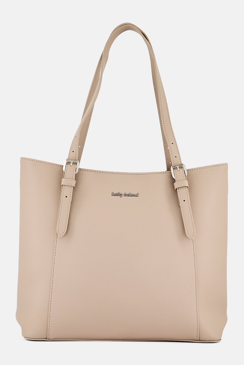 Kathy Ireland Women Brand Logo Totes Bag, Dark Beige - Image 1