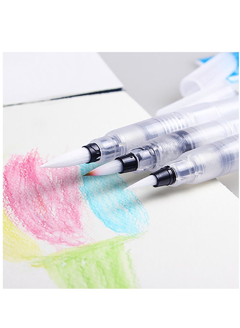 Excefore 6 Set Watercolor Brush Pen, Assorted Tips Size, with Flower Shape Paint Plate Tray Mixing Palette, Refillable Paintbrush, For Watercolour Oil Acrylic Painting - Image 5