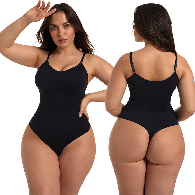 Selling Seamless Body-Shaping Jumpsuit Belly-Lifting Large Size Thong Briefs Sling Tight Corset - Image 2