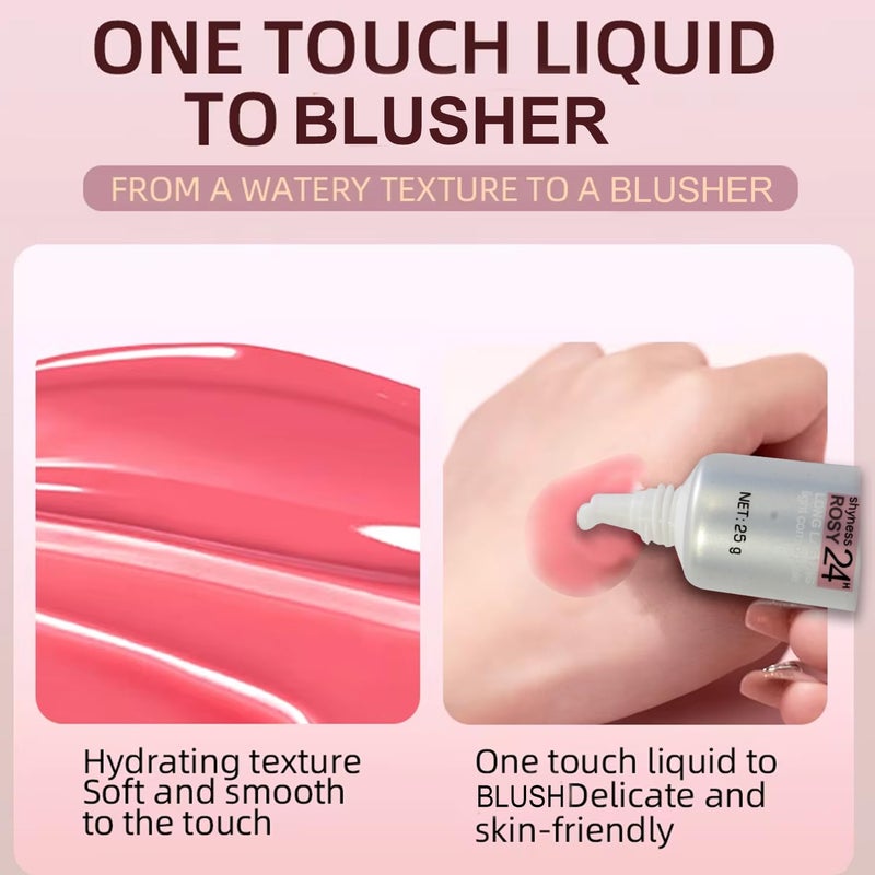Adbeni Imported Color Strokes Magic Blusher Shyness Rosy 24Hour Long Lasting Lightweight Natural Flush Waterproof Sweatproof Smooth Blendable Cheek Tint - Image 5