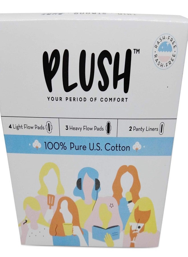 Plush Ultra-Thin Sanitary Pads For Women, 7 Cotton Sanitary Napkins- Pack of 4 | For Rash Free Periods | Pure U.S. Cotton Pads | For All Skin Types | Safe and Hygienic - Image 1