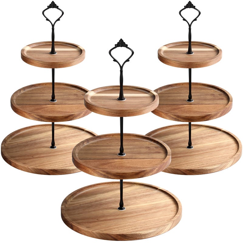 Zopeal 3 Set 3 Tier Wood Cupcake StandRustic Wooden Serving Tray Farmhouse Dessert Display Tiered Cake Tower Holder for Kitchen Wedding Birthday Tea Party DecorationsMedium597898