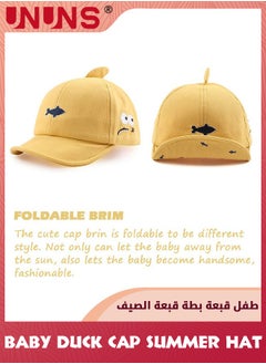 UNUNS Kid Peaked Cap,Kids Infants Sun Hat,Cute Fish Cartoon Caps Spring Summer Hat,Baseball Caps For Little Boys Girls Toddler,Soft Cotton Baby Sun Hat For School Outdoor Picnics Parks Camping,Yellow  - Image 2