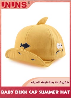 UNUNS Kid Peaked Cap,Kids Infants Sun Hat,Cute Fish Cartoon Caps Spring Summer Hat,Baseball Caps For Little Boys Girls Toddler,Soft Cotton Baby Sun Hat For School Outdoor Picnics Parks Camping,Yellow  - Image 1