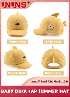 UNUNS Kid Peaked Cap,Kids Infants Sun Hat,Cute Fish Cartoon Caps Spring Summer Hat,Baseball Caps For Little Boys Girls Toddler,Soft Cotton Baby Sun Hat For School Outdoor Picnics Parks Camping,Yellow  - Image 4