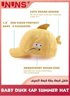 UNUNS Kid Peaked Cap,Kids Infants Sun Hat,Cute Fish Cartoon Caps Spring Summer Hat,Baseball Caps For Little Boys Girls Toddler,Soft Cotton Baby Sun Hat For School Outdoor Picnics Parks Camping,Yellow  - Image 3