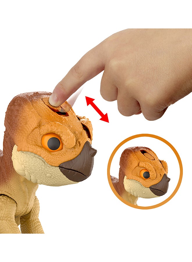 JURASSIC WORLD Mattel Jurassic World Rebirth Primal Protector Aquilops Dolores Interactive Dinosaur Toy With Attack Action & Sounds, Pet-Style Electronic Figure With Food Accessory - Image 3