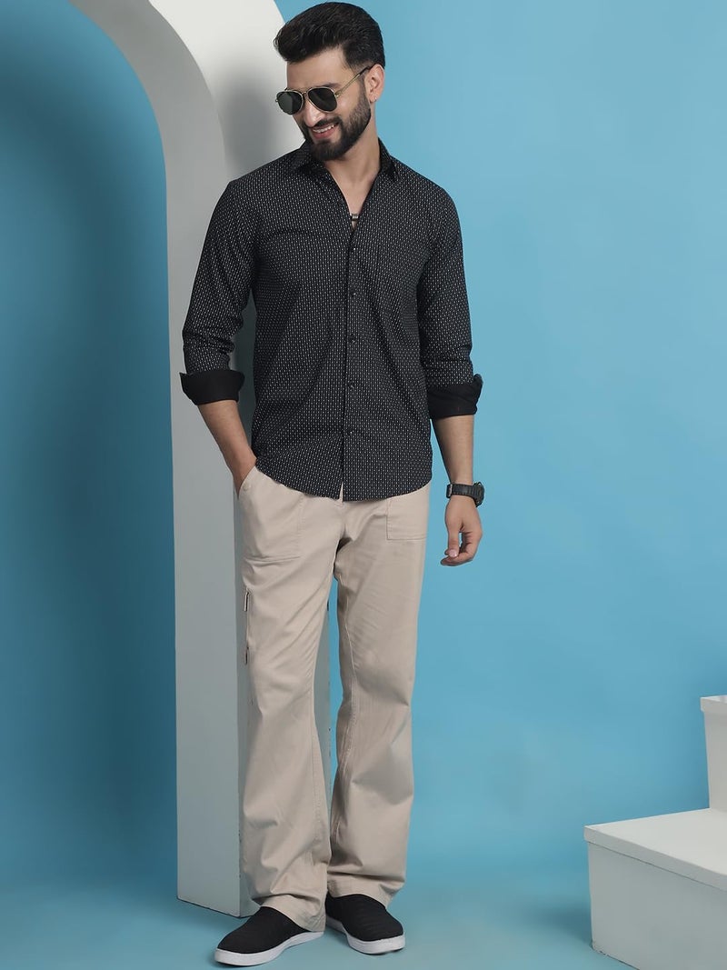 Indian Needle Men's Geometric Printed Cotton Casual Shirt - Image 4