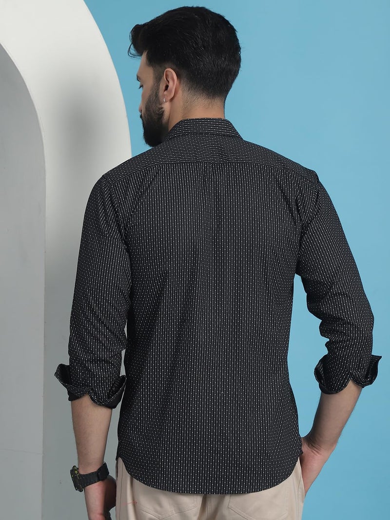 Indian Needle Men's Geometric Printed Cotton Casual Shirt - Image 2