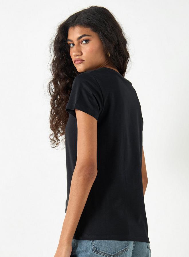 SP Characters Garfield Print Crew Neck T-shirt with Short Sleeves - Image 3