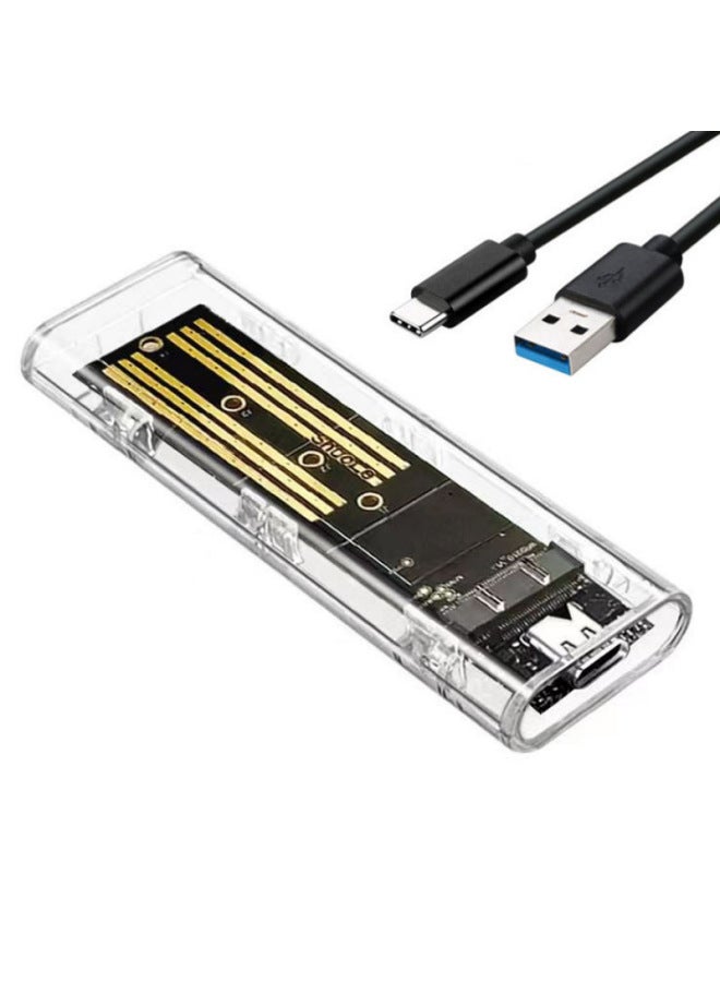 Transparent USB3.1 Mobile Hard Disk Box Ngff Protocol Solid State M.2 Hard Disk Box Cross Border-color:m.2 - NGFF - Transparent Box (Style) - Image 5