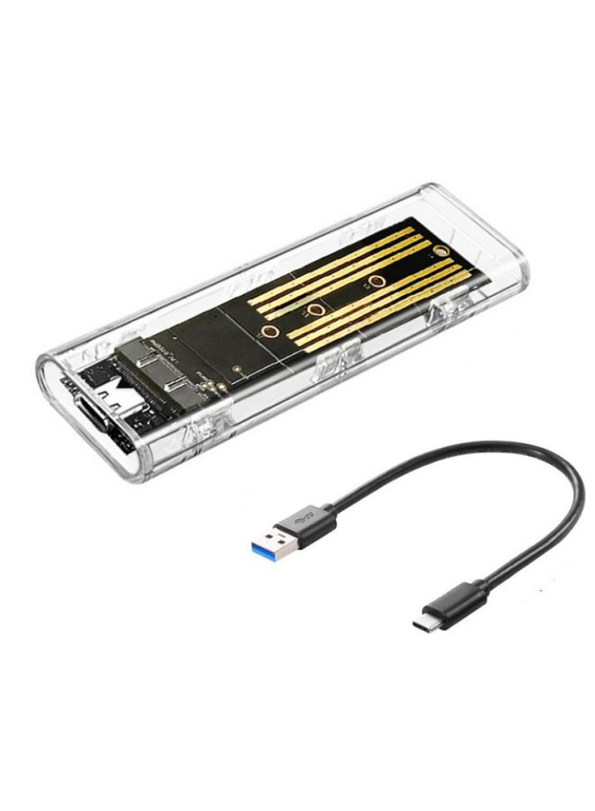 Transparent USB3.1 Mobile Hard Disk Box Ngff Protocol Solid State M.2 Hard Disk Box Cross Border-color:m.2 - NGFF - Transparent Box (Style) - Image 2