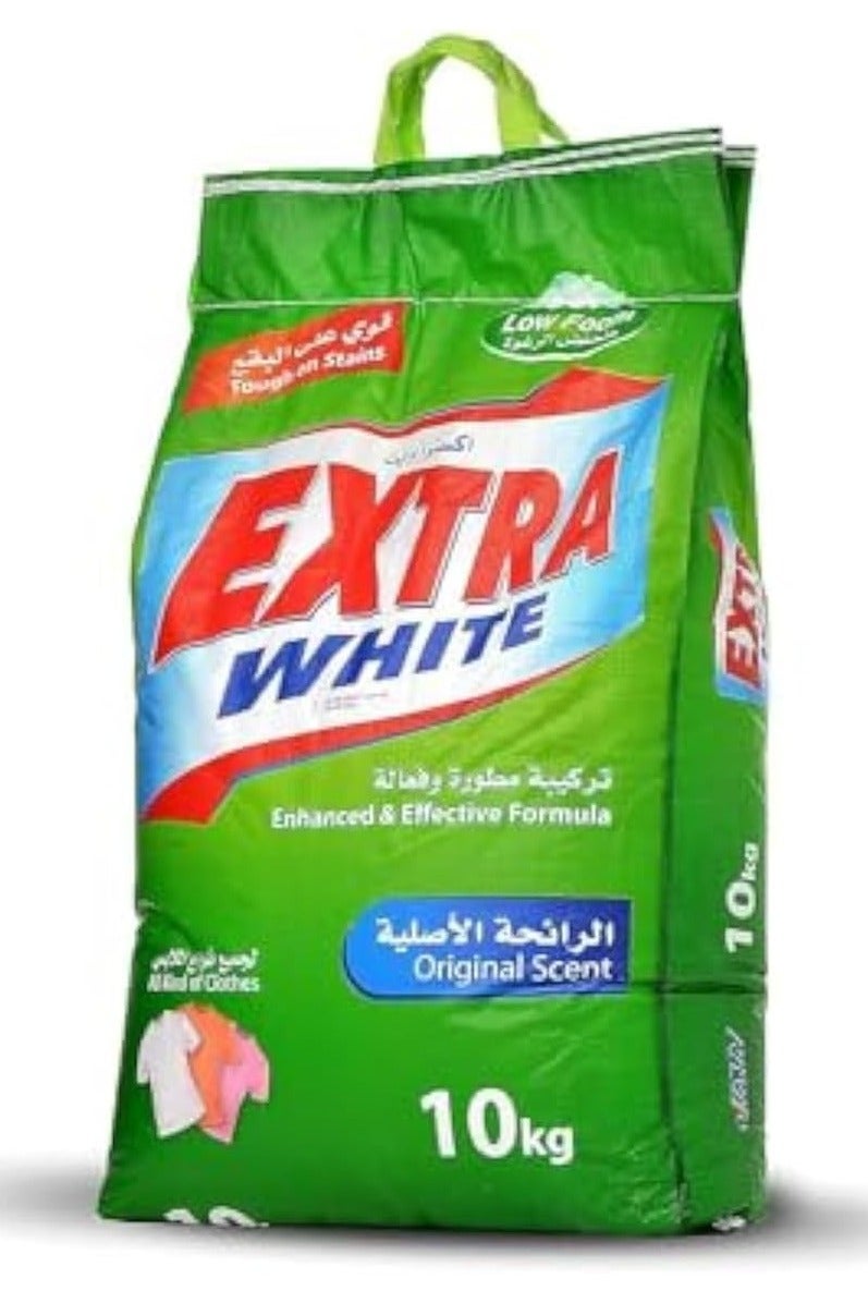اكسترا وايت مسحوق غسيل للغسالات الاوتوماتيك، لجميع انواع الملابس، بالرائحة الاصلية، 10 كجم