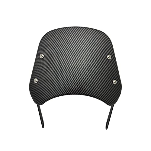 HARPUOU Universal Motorcycle Windshield Carbon Wind Deflector Windscreen Front Flyscreen with Mount for Motorbike 5"-7" LED Headlight - Image 2