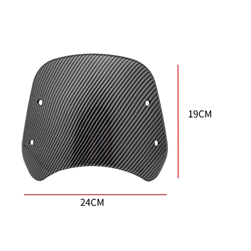 HARPUOU Universal Motorcycle Windshield Carbon Wind Deflector Windscreen Front Flyscreen with Mount for Motorbike 5"-7" LED Headlight - Image 4