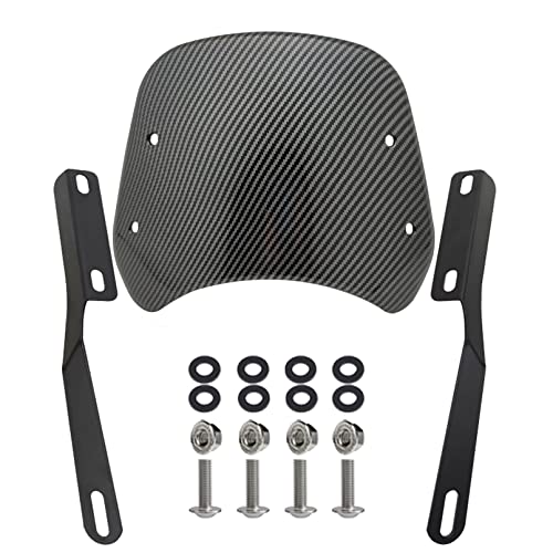 HARPUOU Universal Motorcycle Windshield Carbon Wind Deflector Windscreen Front Flyscreen with Mount for Motorbike 5"-7" LED Headlight - Image 3