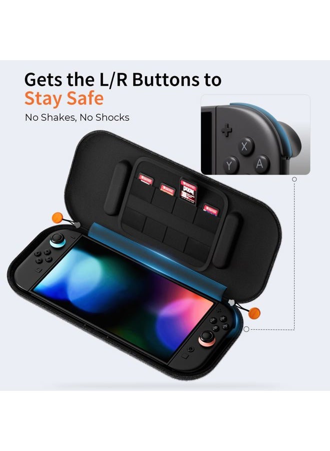 COOWPS Ultra Hard Switch 2 Case for Nintendo Switch 2 2025, with 4Pcs Thumb Grips, Odorless Felt Military Grade Protection, Soft Lining Carrying Case with 8 Game Card Slots - Image 2