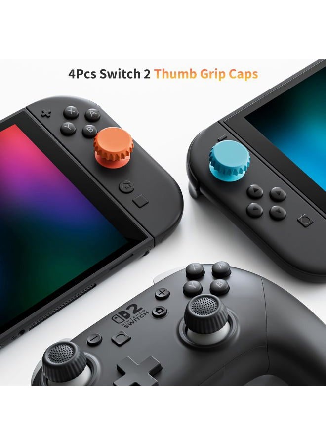 COOWPS Ultra Hard Switch 2 Case for Nintendo Switch 2 2025, with 4Pcs Thumb Grips, Odorless Felt Military Grade Protection, Soft Lining Carrying Case with 8 Game Card Slots - Image 3