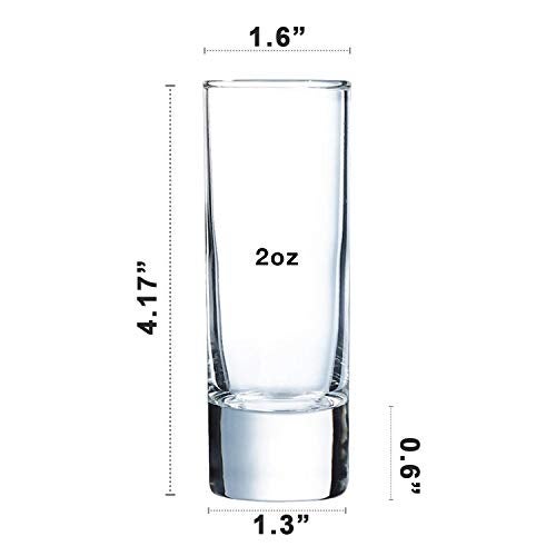 Farielyn-X Clear Heavy Base Shot Glasses 12 Pack, 2 oz Tall Glass Set for Whiskey, Tequila, Vodka - Image 4