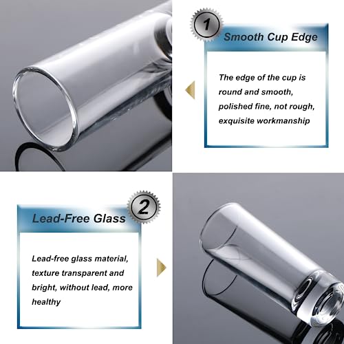 Farielyn-X Clear Heavy Base Shot Glasses 12 Pack, 2 oz Tall Glass Set for Whiskey, Tequila, Vodka - Image 2