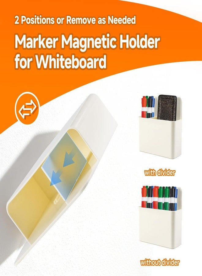 Fevbcnrj 2 Pack Magnetic Dry Erase Marker Holder Compatible with Expo, Whiteboard Marker Holder, Non-Slip Magnet Pencil Cup with Adjustable Partition, Ideal for Office, Refrigerator and Locker - Image 4