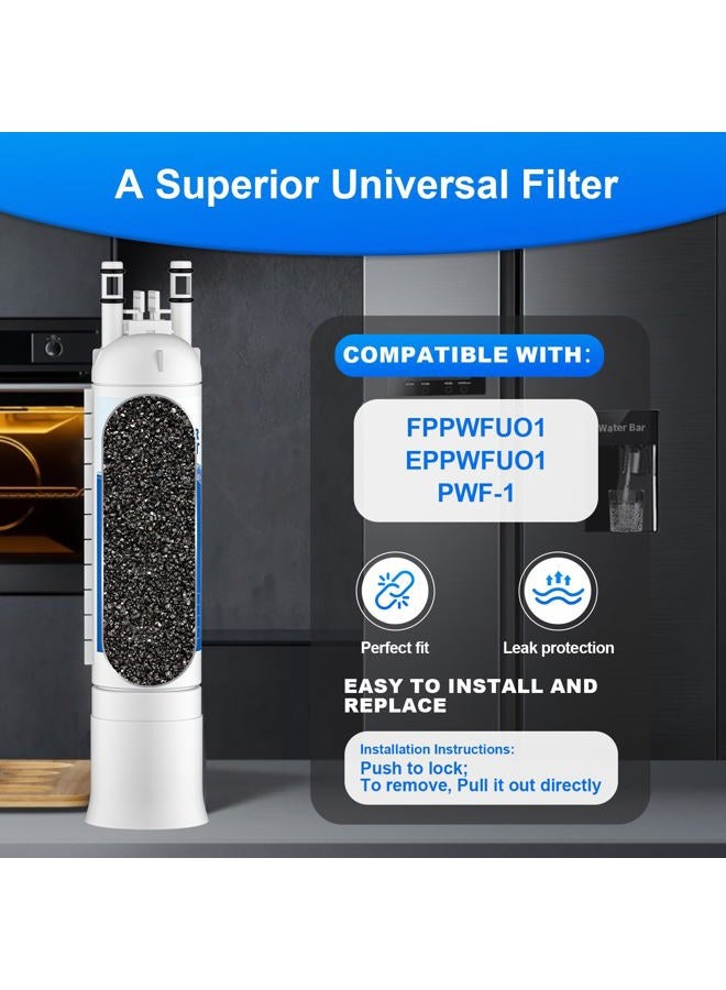MELULUA Water Filter Replacement for Frigidaire FPPWFU01 Water Filter Compatible with EPPWF01 PureAdvantage PWF-1 1-PACK - Image 3