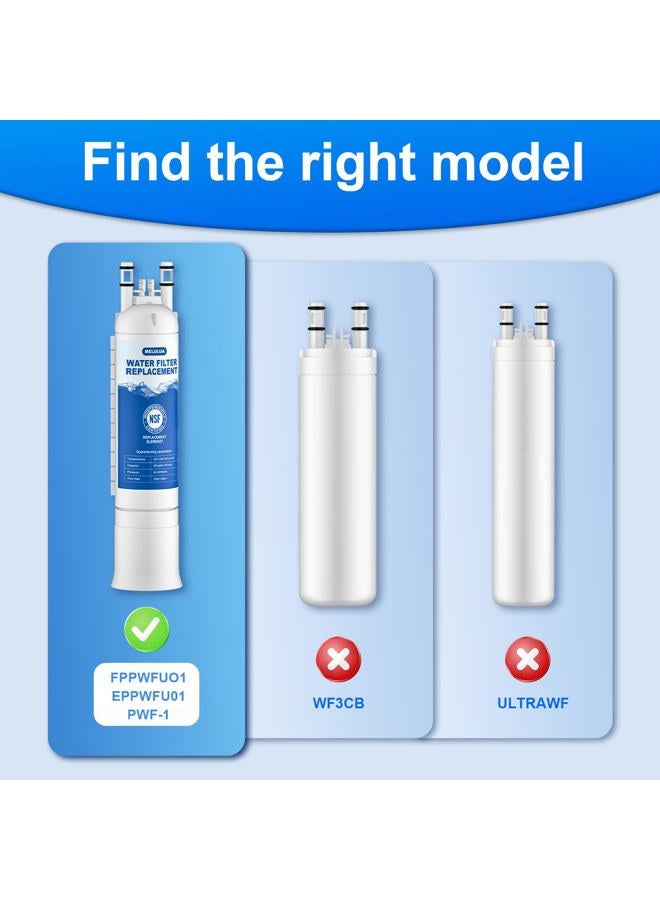 MELULUA Water Filter Replacement for Frigidaire FPPWFU01 Water Filter Compatible with EPPWF01 PureAdvantage PWF-1 1-PACK - Image 5