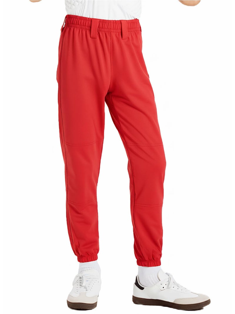 DEVOROPA 2T/3T/4T/5T to Big Kids Youth Boys Baseball Pants Girls Softball Pants Fast Pitch Tee Ball Practice Pants Pockets Red 2T - Image 2