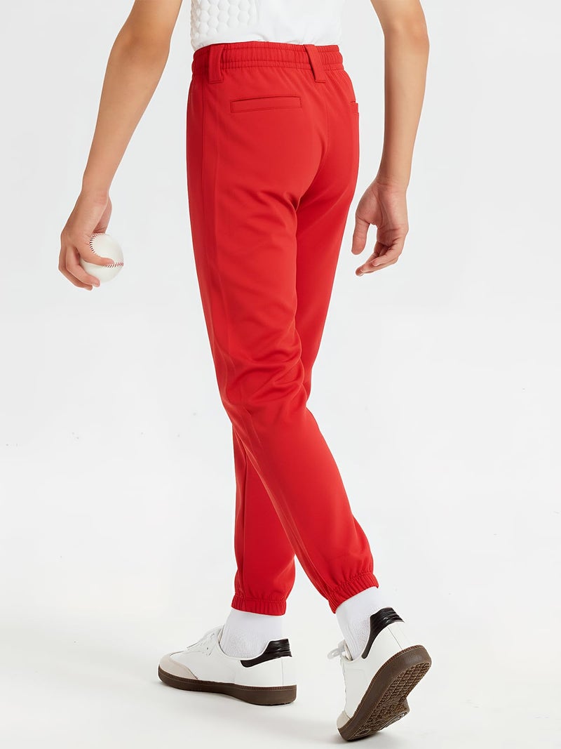 DEVOROPA 2T/3T/4T/5T to Big Kids Youth Boys Baseball Pants Girls Softball Pants Fast Pitch Tee Ball Practice Pants Pockets Red 2T - Image 3