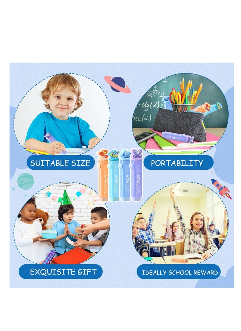 Generic 4 Pcs Cute Erasers for Kids, Sliding Retractable Pencil Erasers, Planet Kawaii Push Pull Design, Stationery Supplies for Boys, Girls, Back to School, Office  - Image 4